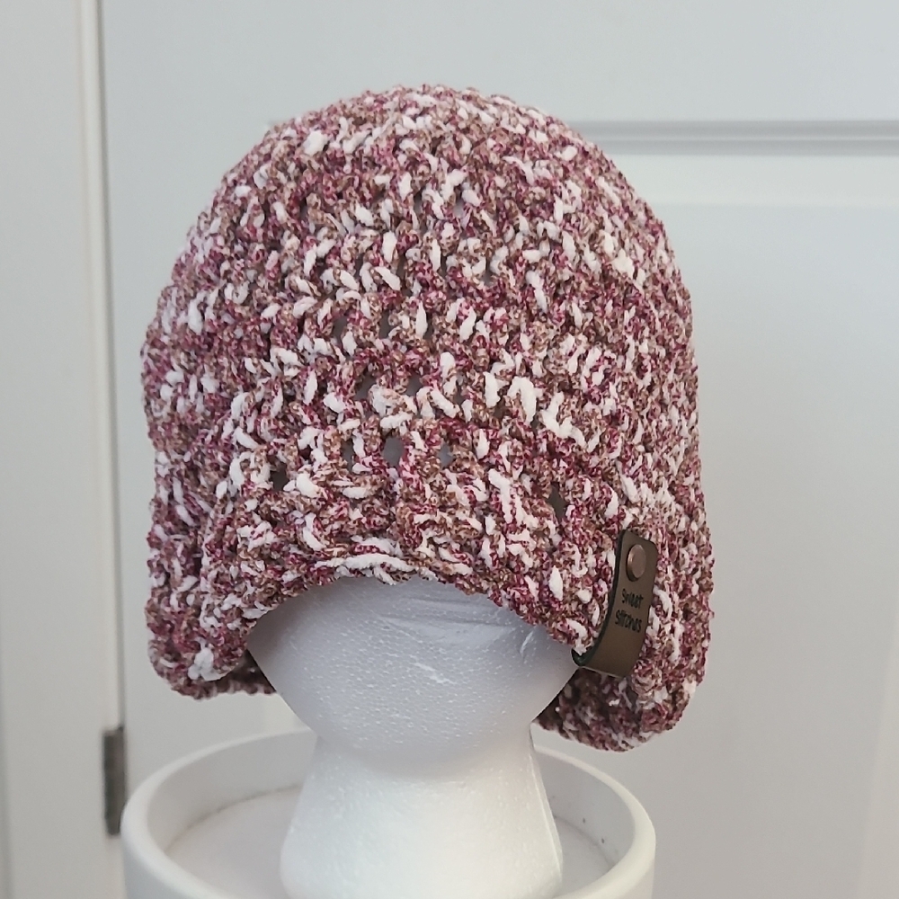 Red, Brown & White Knit Beanie